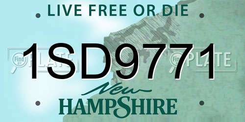 1SD9771 New Hampshire License Plate