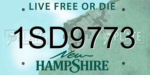1SD9773 New Hampshire License Plate