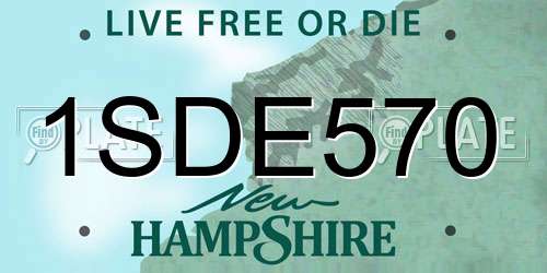 1SDE570 New Hampshire License Plate