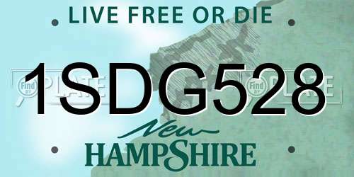 1SDG528 New Hampshire License Plate