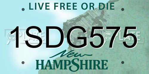 1SDG575 New Hampshire License Plate