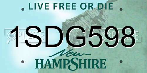 1SDG598 New Hampshire License Plate