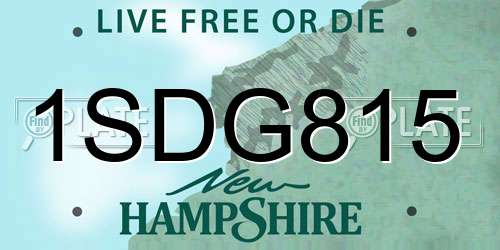 1SDG815 New Hampshire License Plate