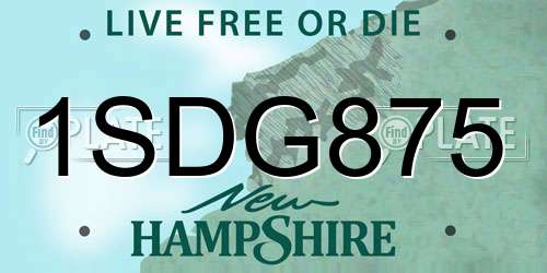 1SDG875 New Hampshire License Plate