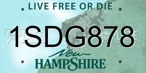 1SDG878 New Hampshire License Plate