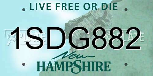 1SDG882 New Hampshire License Plate