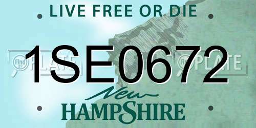 1SE0672 New Hampshire License Plate