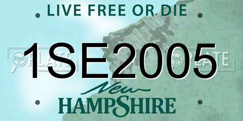 1SE2005 New Hampshire License Plate