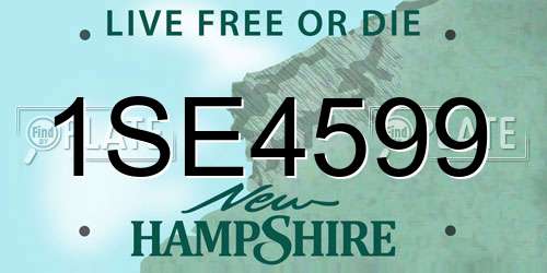 1SE4599 New Hampshire License Plate