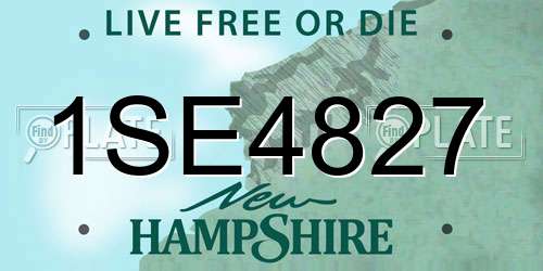 1SE4827 New Hampshire License Plate