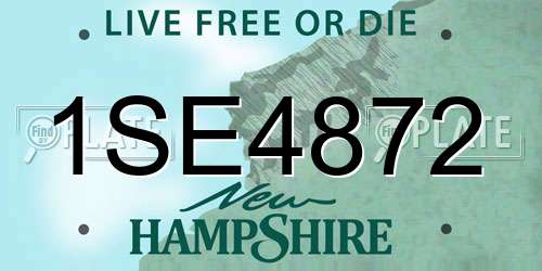 1SE4872 New Hampshire License Plate