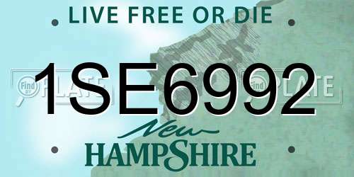 1SE6992 New Hampshire License Plate
