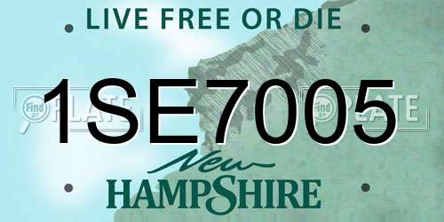 1SE7005 New Hampshire License Plate