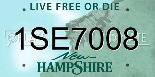 1SE7008 New Hampshire License Plate