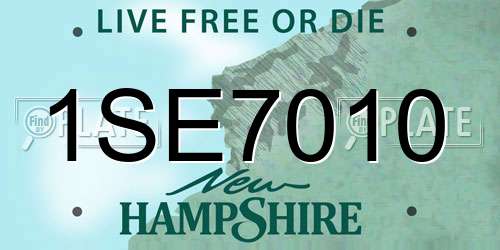1SE7010 New Hampshire License Plate