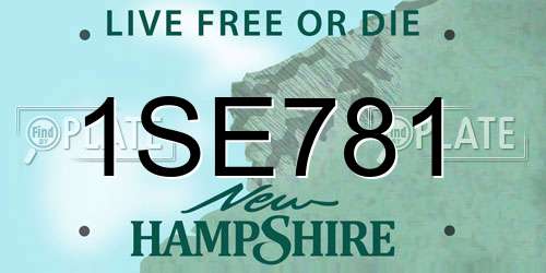 1SE781 New Hampshire License Plate
