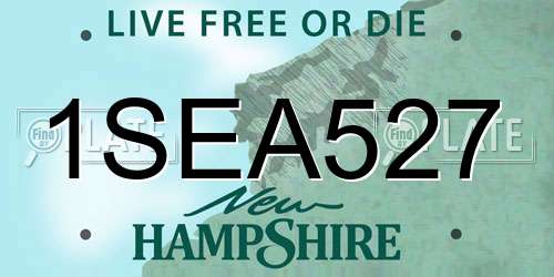 1SEA527 New Hampshire License Plate