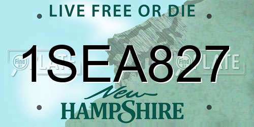 1SEA827 New Hampshire License Plate