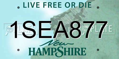 1SEA877 New Hampshire License Plate