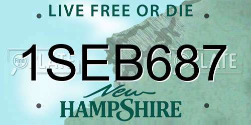 1SEB687 New Hampshire License Plate