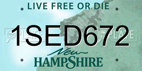 1SED672 New Hampshire License Plate
