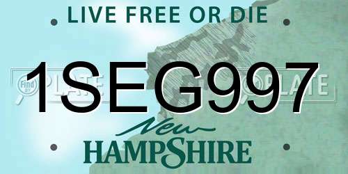 1SEG997 New Hampshire License Plate