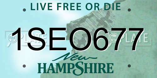 1SEO677 New Hampshire License Plate