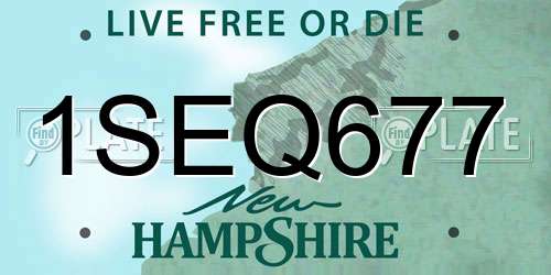 1SEQ677 New Hampshire License Plate