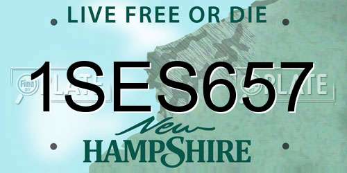 1SES657 New Hampshire License Plate