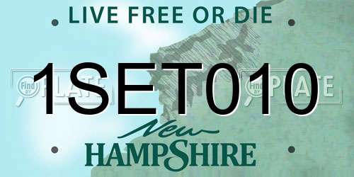 1SET010 New Hampshire License Plate
