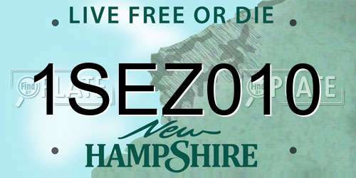 1SEZ010 New Hampshire License Plate