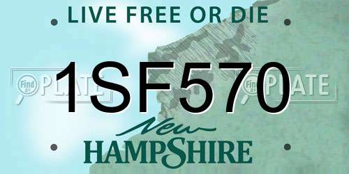 1SF570 New Hampshire License Plate