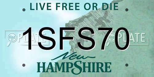 1SFS70 New Hampshire License Plate