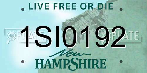 1SI0192 New Hampshire License Plate