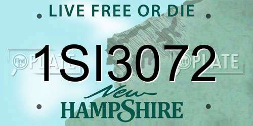 1SI3072 New Hampshire License Plate