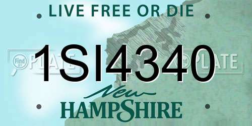 1SI4340 New Hampshire License Plate