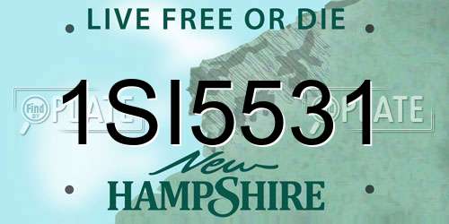1SI5531 New Hampshire License Plate