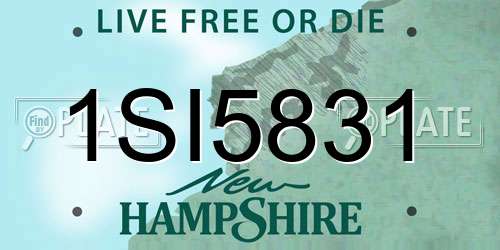 1SI5831 New Hampshire License Plate