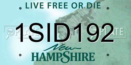 1SID192 New Hampshire License Plate