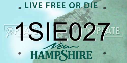 1SIE027 New Hampshire License Plate