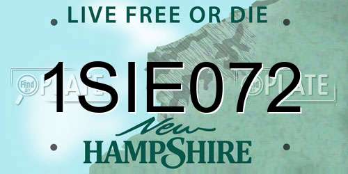1SIE072 New Hampshire License Plate