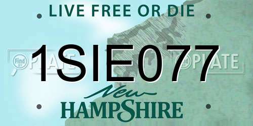 1SIE077 New Hampshire License Plate