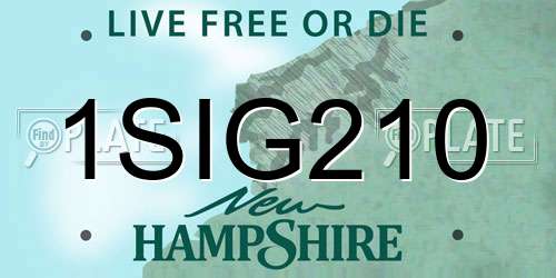 1SIG210 New Hampshire License Plate