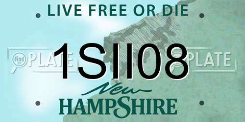 1SII08 New Hampshire License Plate