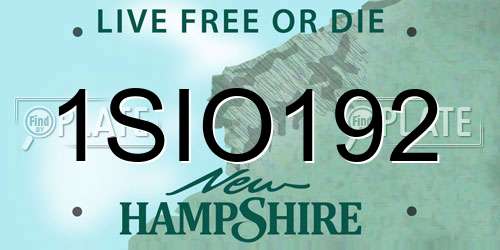 1SIO192 New Hampshire License Plate