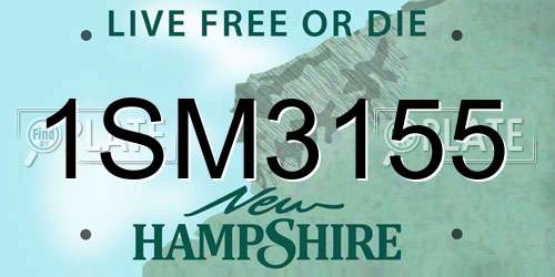 1SM3155 New Hampshire License Plate