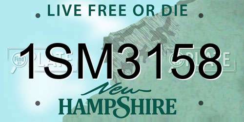 1SM3158 New Hampshire License Plate