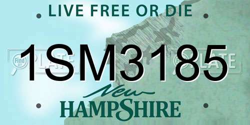 1SM3185 New Hampshire License Plate