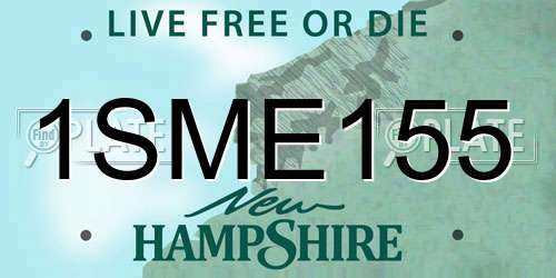 1SME155 New Hampshire License Plate