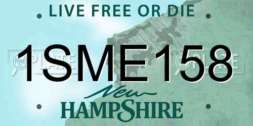 1SME158 New Hampshire License Plate
